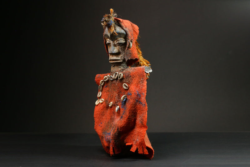 African Handcrafted African Nkisi N'kondi Figure-Wooden Voodoo Doll Statue-G3104