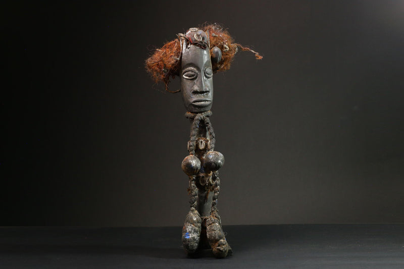 African Handcrafted African Nkisi N'kondi Figure-Wooden Voodoo Doll Statue-G3103