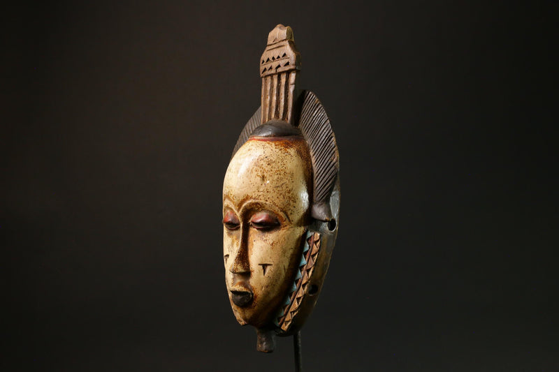 Antique African Baule Mask - Wooden Wall Hanging Primitive Art Decor Masks for wall-G3097