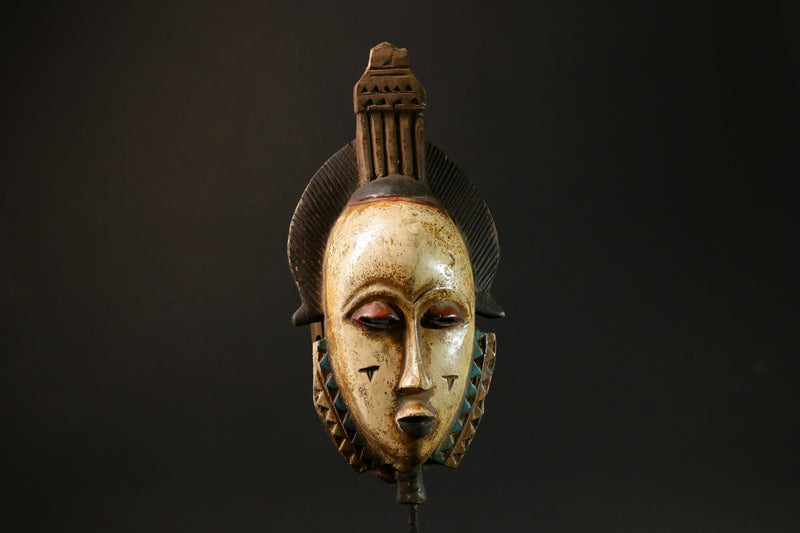 Antique African Baule Mask - Wooden Wall Hanging Primitive Art Decor Masks for wall-G3097