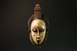 Antique African Baule Mask - Wooden Wall Hanging Primitive Art Decor Masks for wall-G3097