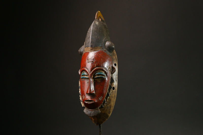 African Handcrafted African Red Wood Mask - Baule Tribe Wall Hanging Decor Masks for wall-G3096