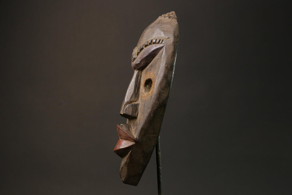 African mask wood Dan Mask African real figure vintage African masks for wall  -7588