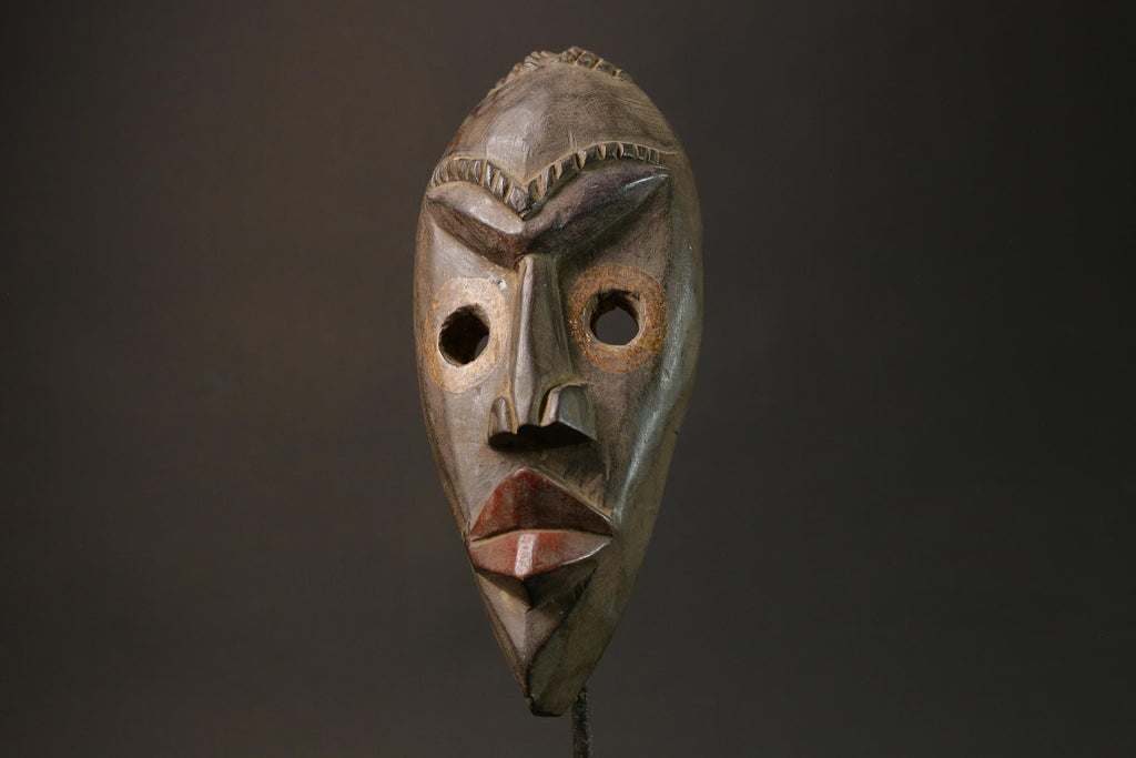 African mask wood Dan Mask African real figure vintage African masks for wall  -7588