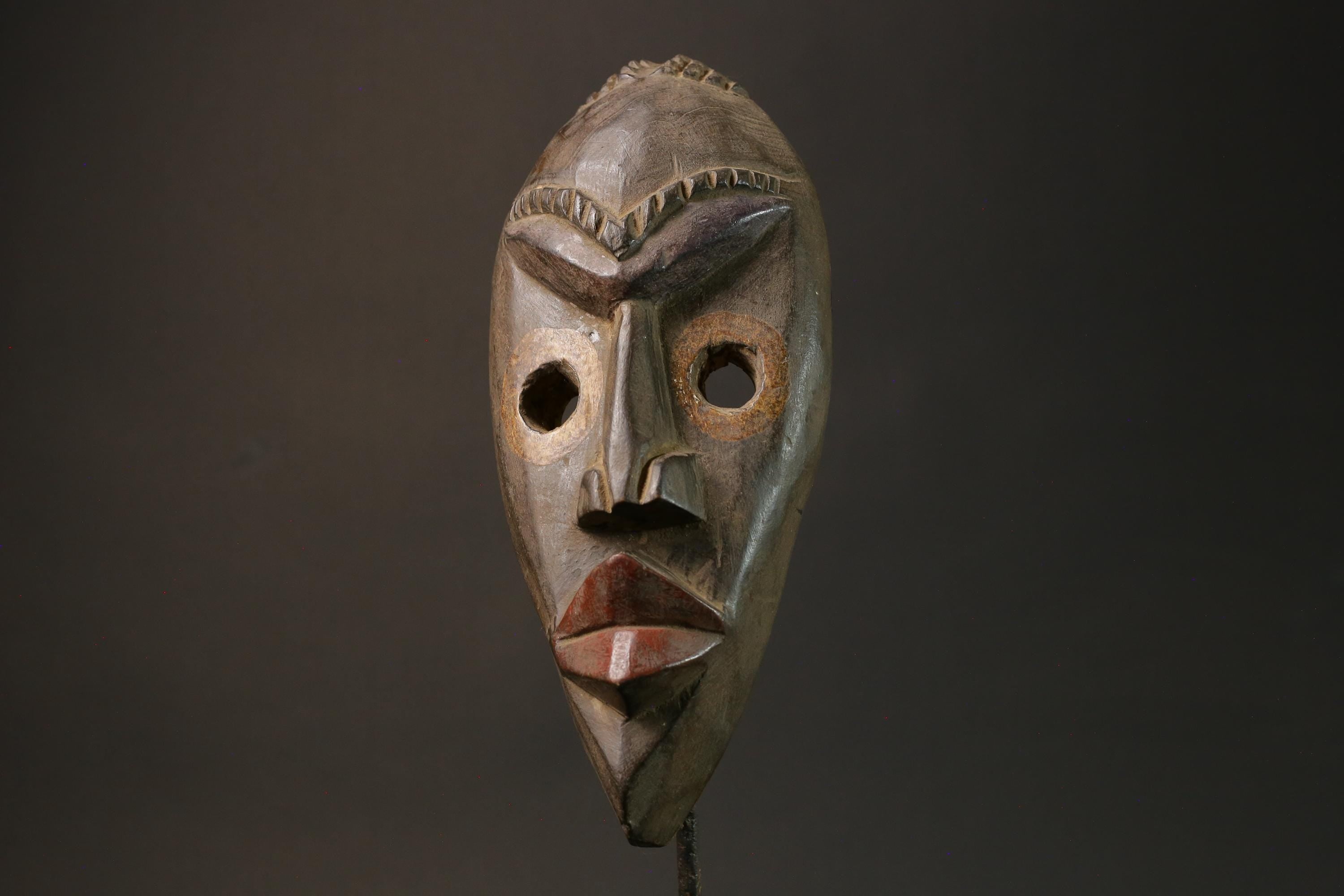 African mask wood Dan Mask African real figure vintage African masks for wall  -7588