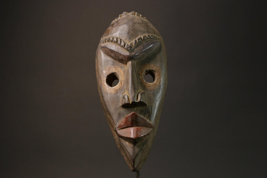 African mask wood Dan Mask African real figure vintage African masks for wall  -7588