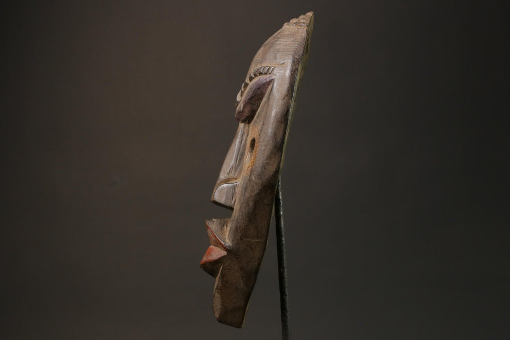 African mask wood Dan Mask African real figure vintage African masks for wall  -7588