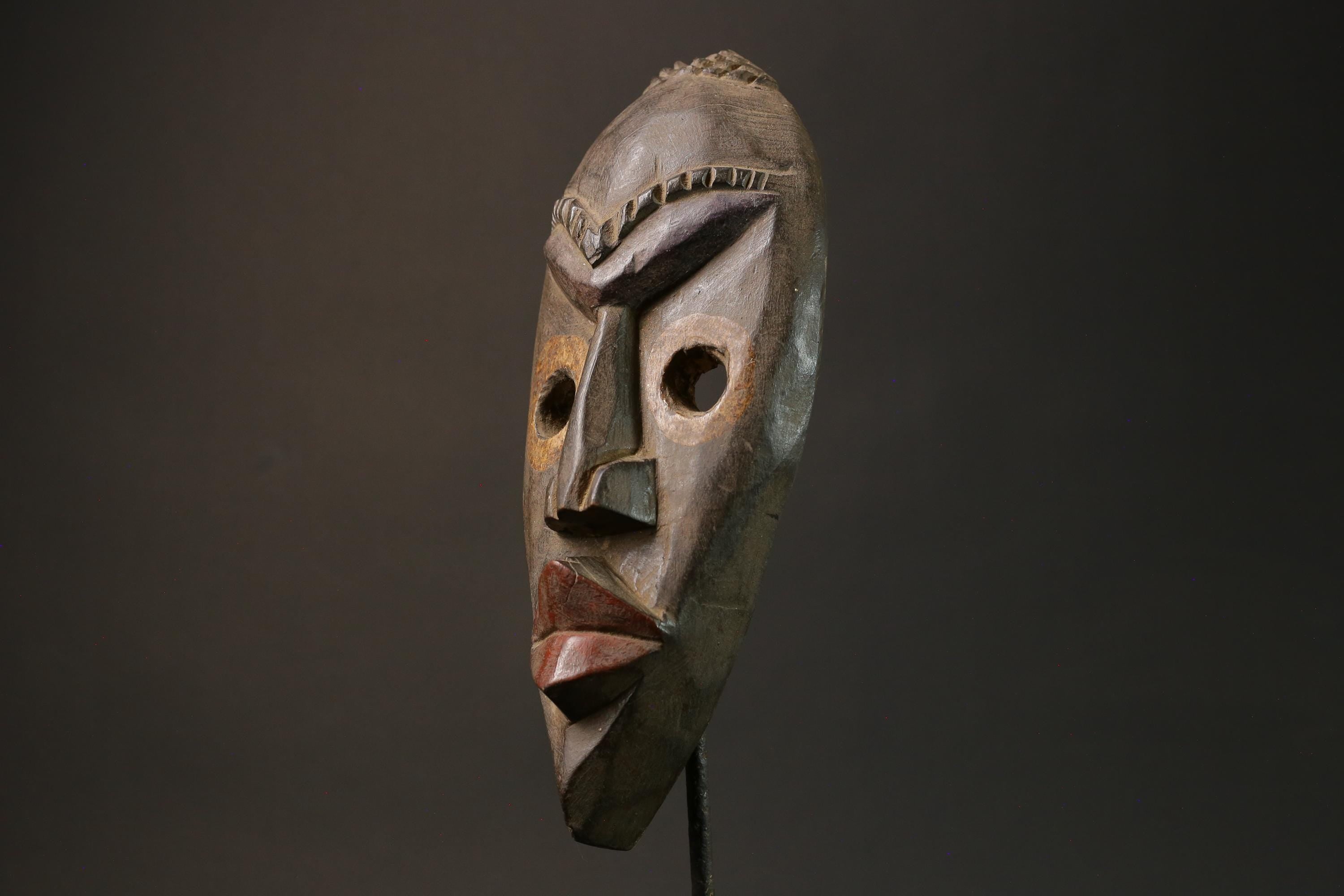 African mask wood Dan Mask African real figure vintage African masks for wall  -7588