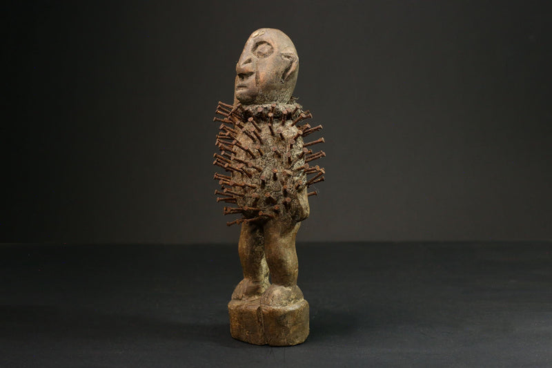 African Nkisi Nkondi Figure-Tribal Power Art from Kongo Peoples Home Decor-G1478