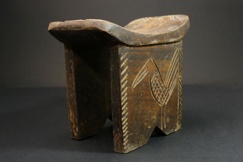 African Tribal African Art African Senufo stool wooden Home Décor statue-G1239