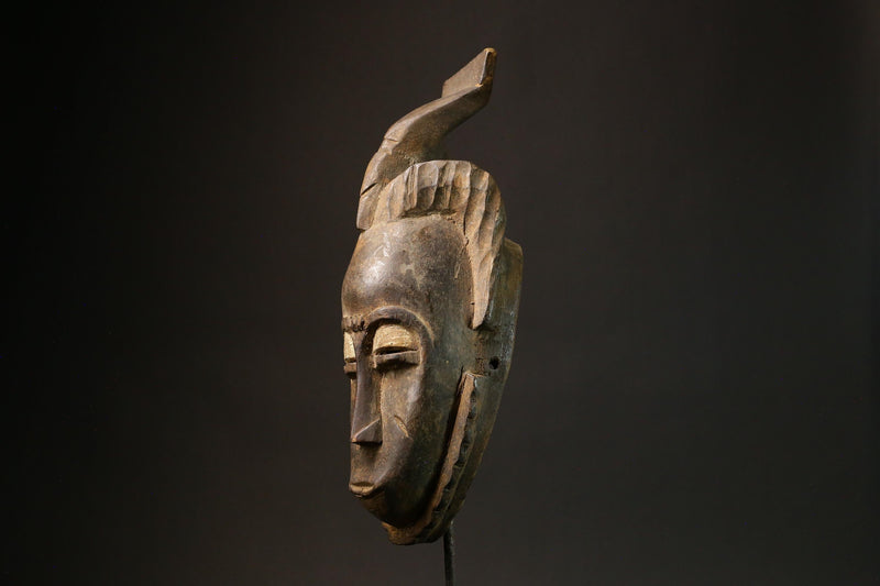 African Hand-Carved Tribal Mask - Wooden Baule Wall Decor Art Piece Masks for wall-8000