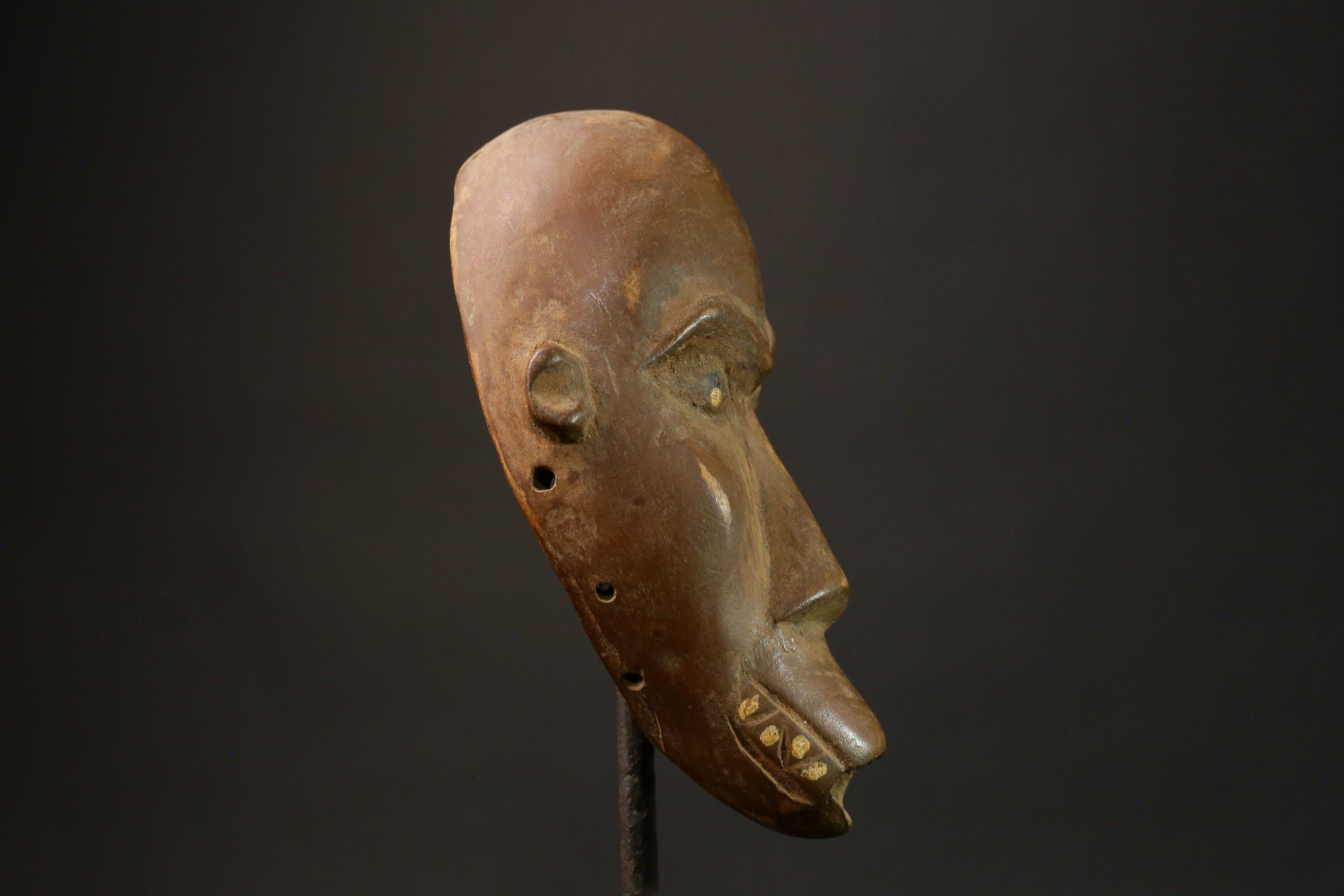 African Vintage Hand-Carved African Dan Mask - Tribal Decor from Congo Masks for wall- 3202