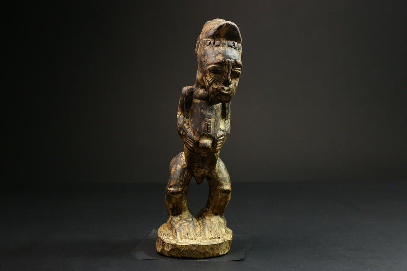 African Carved Wooden Yoruba Statues -African Power Figures for Home Decor-G1456