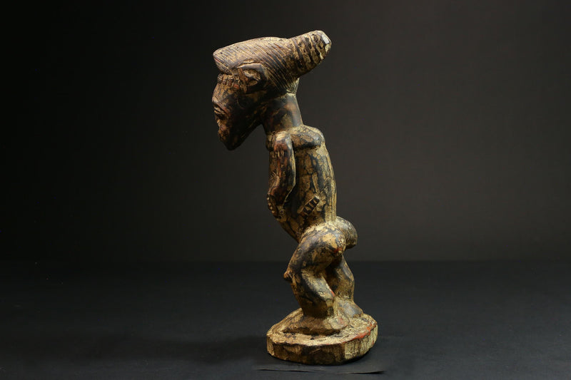 African Carved Wooden Yoruba Statues -African Power Figures for Home Decor-G1456