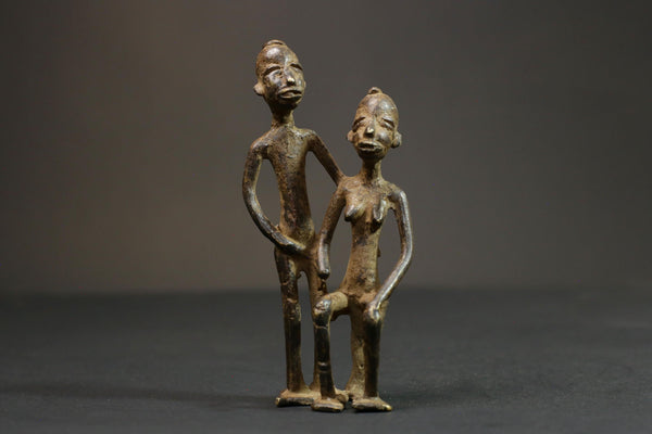 African sculpture benin tribal Brass Figure vintage wax technique handmade-G2843