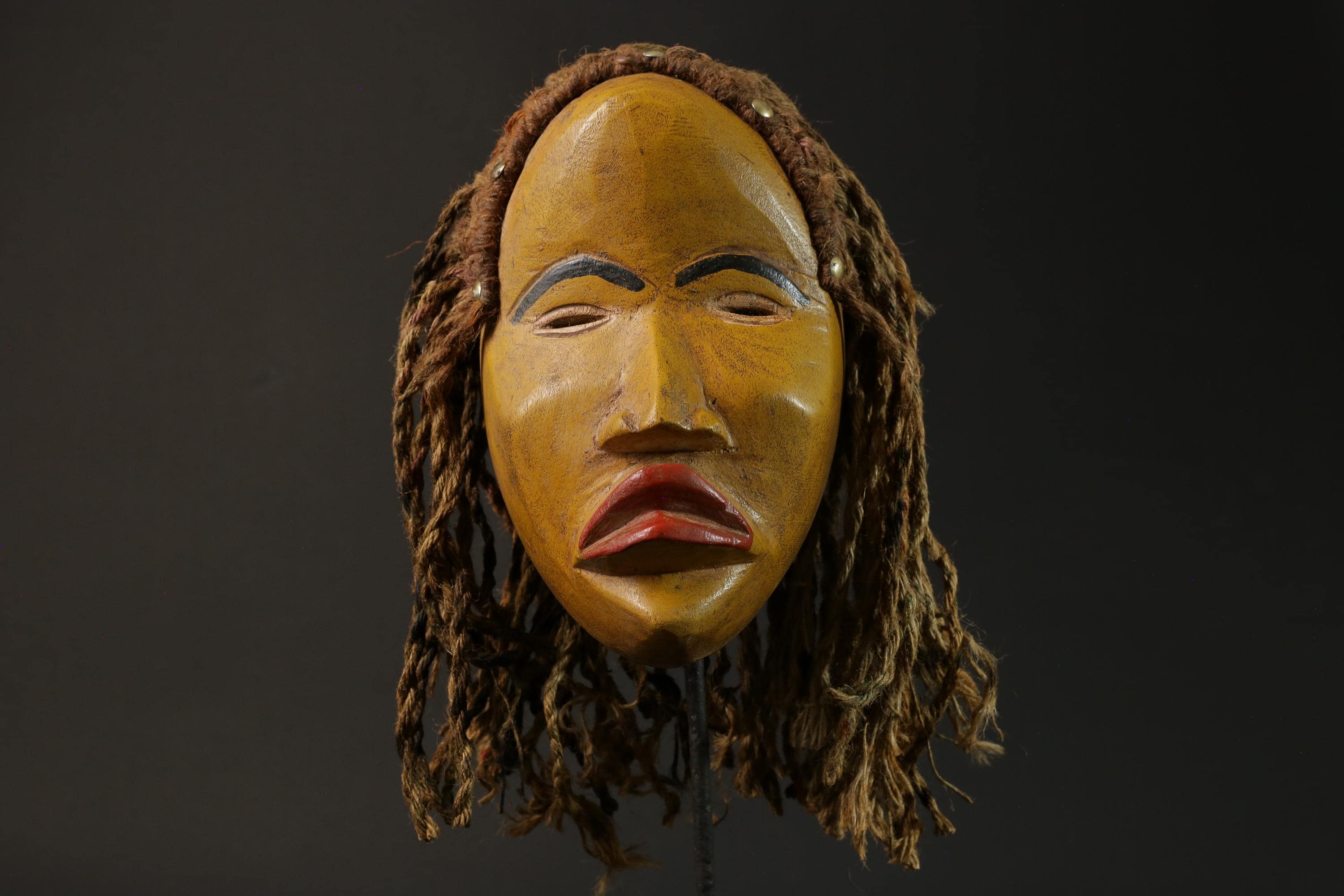 African wood mask antiques Dan Kran also Dan Ngere or Dan Masks for wall-G2846