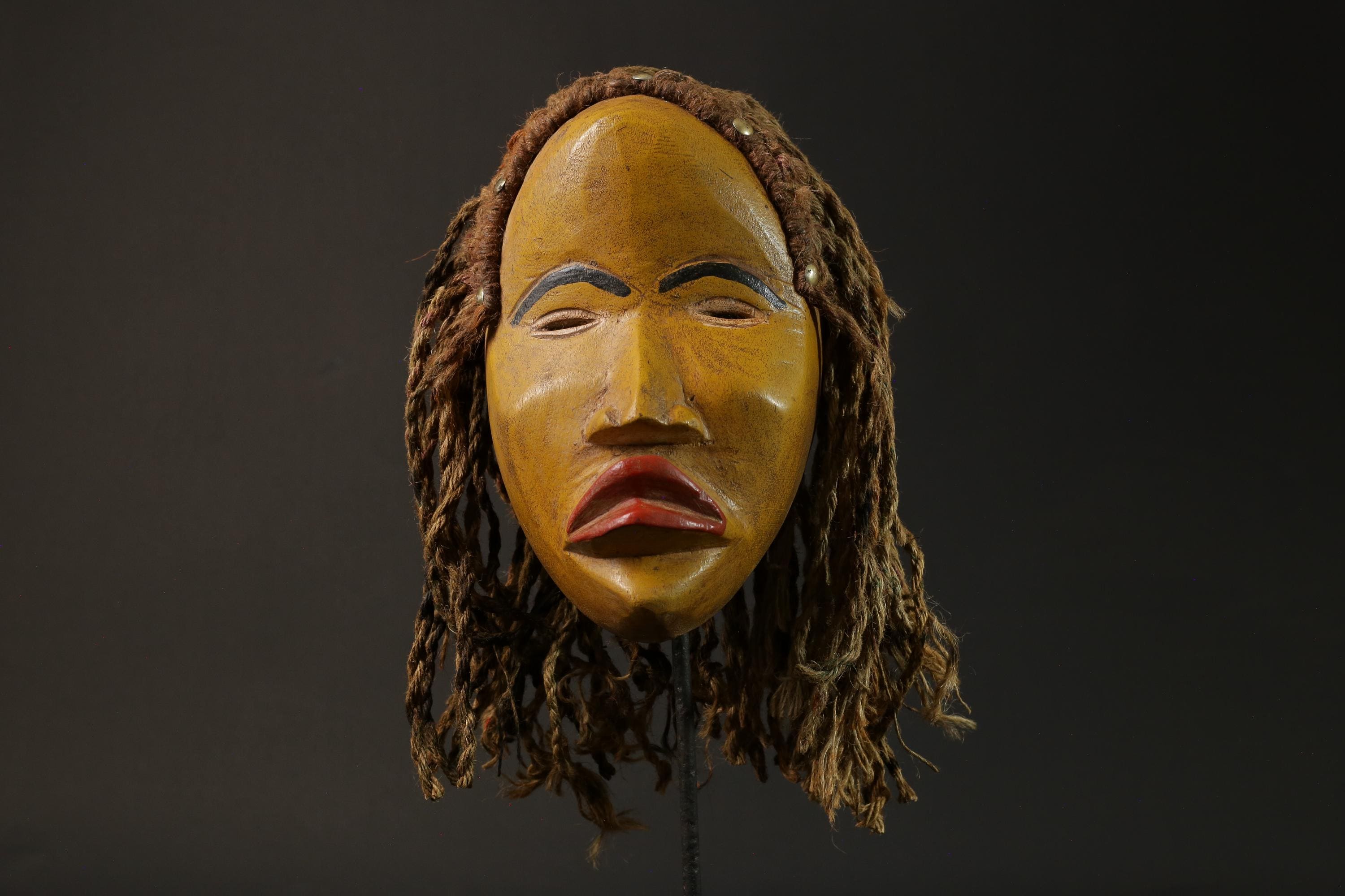 African wood mask antiques Dan Kran also Dan Ngere or Dan Masks for wall-G2846