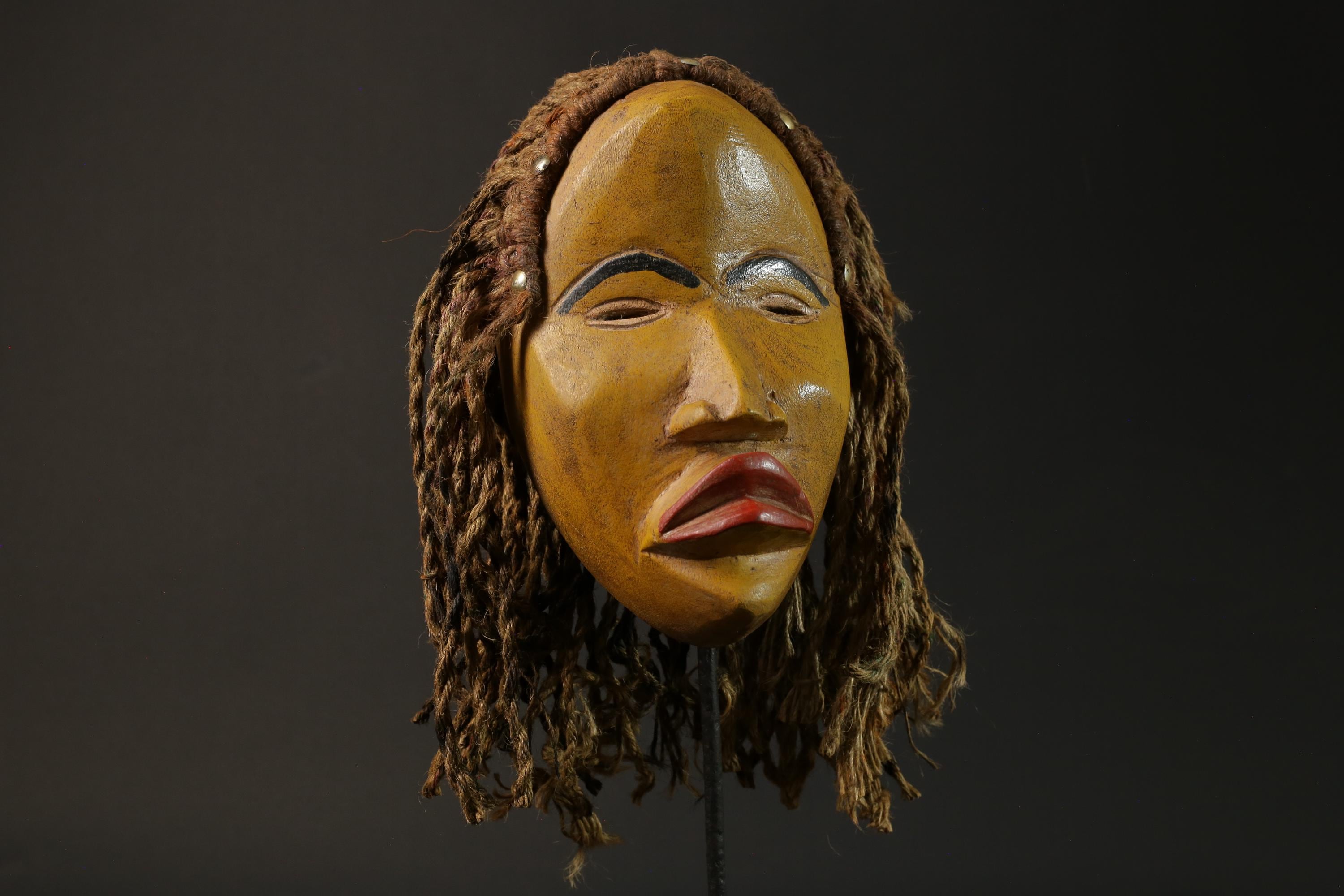 African wood mask antiques Dan Kran also Dan Ngere or Dan Masks for wall-G2846