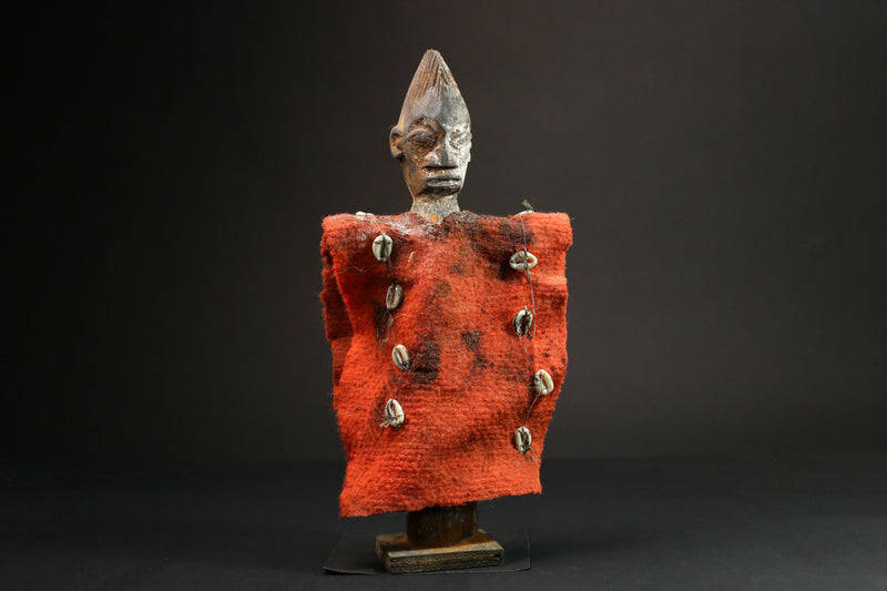 Handcrafted African Nkisi N'kondi Figure - Wooden Voodoo Doll Statue Art-G3106