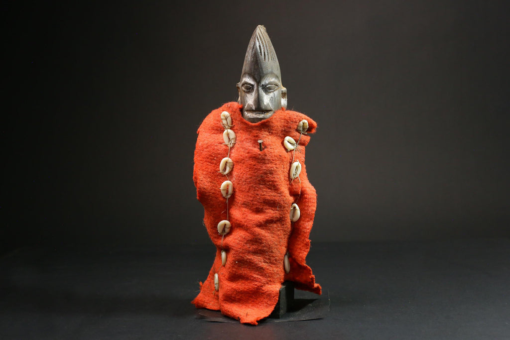 Handcrafted African Nkisi N'kondi Figure - Wooden Voodoo Doll Statue Art-G3107