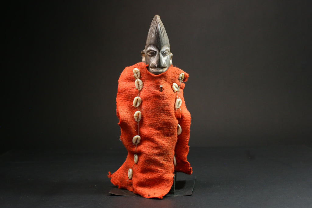 Handcrafted African Nkisi N'kondi Figure - Wooden Voodoo Doll Statue Art-G3107