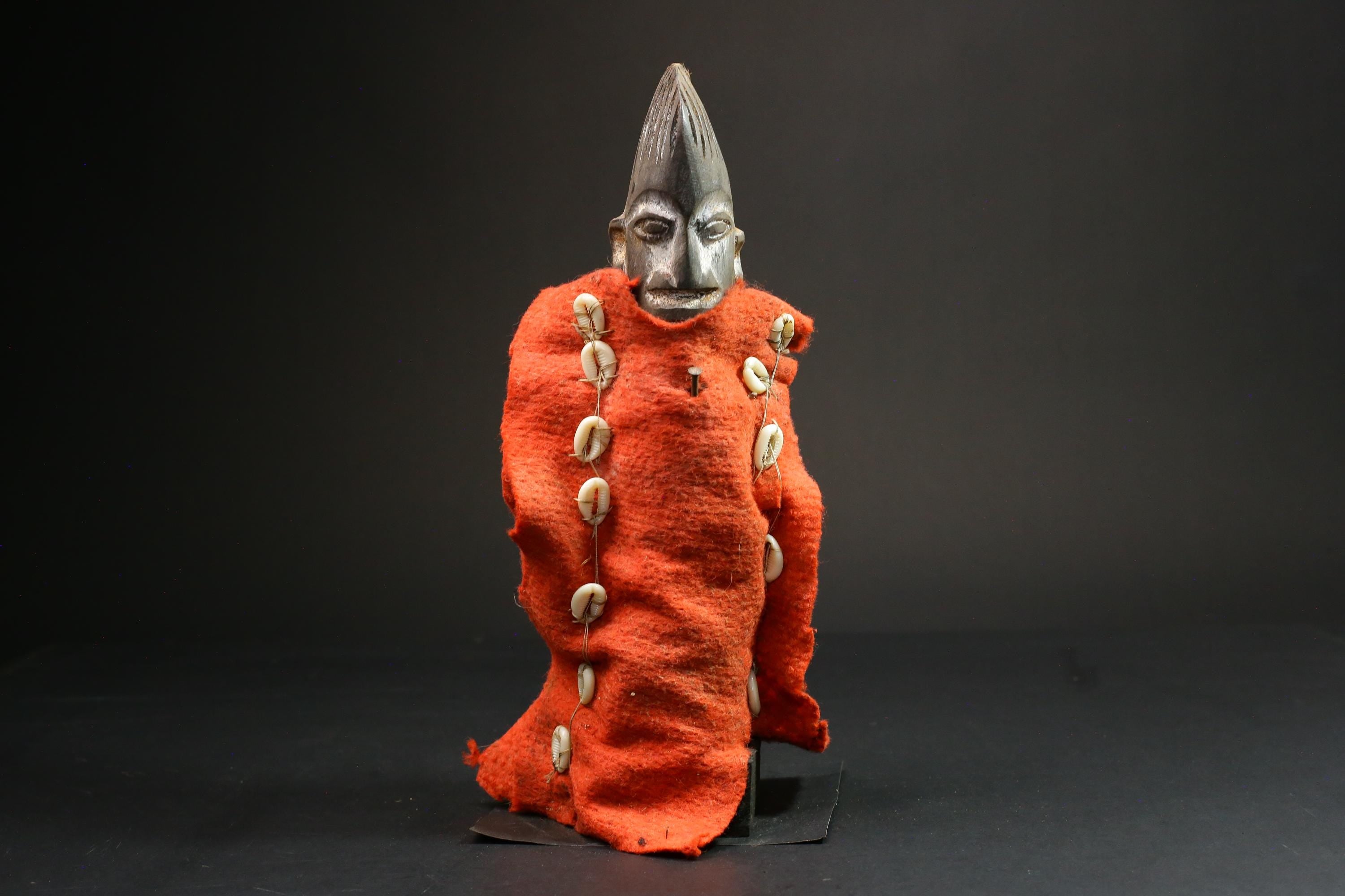 Handcrafted African Nkisi N'kondi Figure - Wooden Voodoo Doll Statue Art-G3107