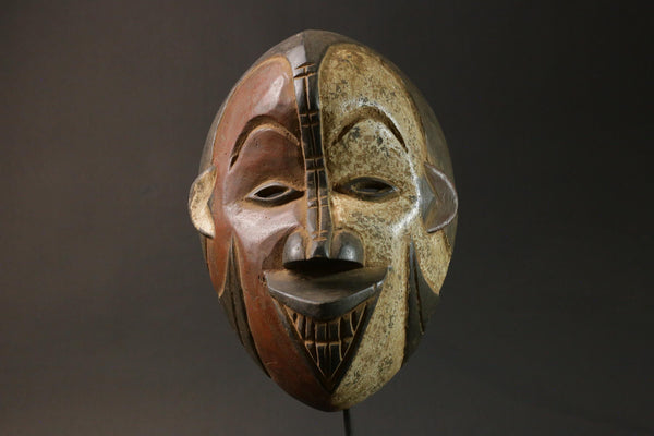 African wood mask antiques Hand Carved Wooden decor IgboIbo Burkina Faso Masks for wall-8933