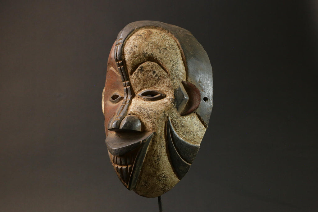 African wood mask antiques Hand Carved Wooden decor IgboIbo Burkina Faso Masks for wall-8933