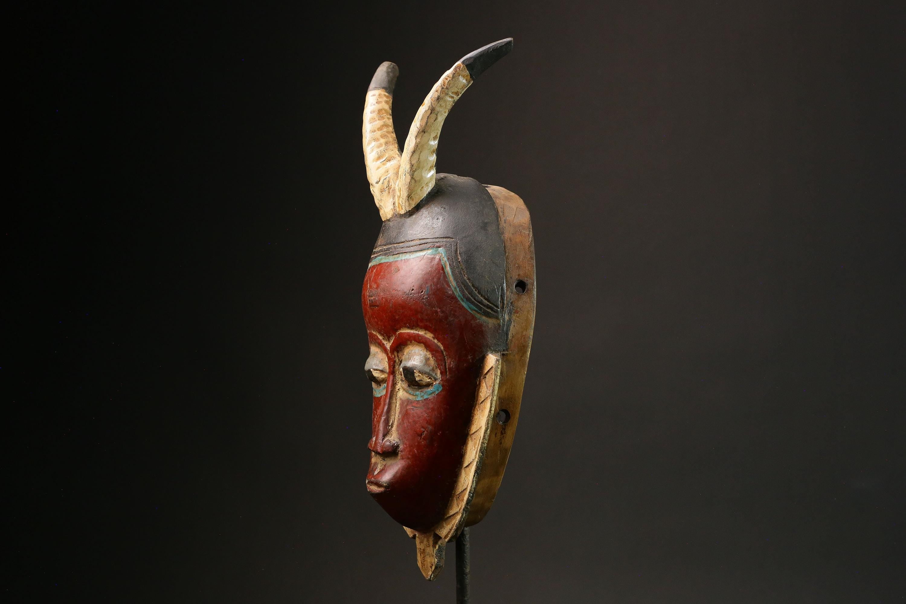 African Guro Mask Vintage Handmade Tribal Wall Hanging Unique Decor for Wall Display Art Collectible Piece G3130