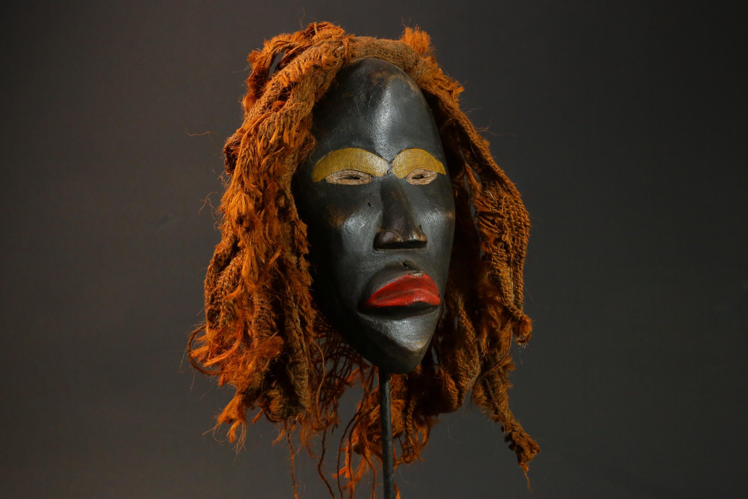 African wood mask antiques Dan Kran also Dan Ngere or Dan Masks for wall-G2873