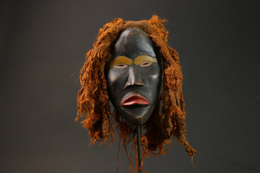 African wood mask antiques Dan Kran also Dan Ngere or Dan Masks for wall-G2873