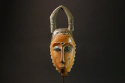 African Carved Guro Gu Mask Handcrafted Wooden Tribal Wall Decor Unique Home Art Piece Traditional Mask for Cultural Decoration 9180