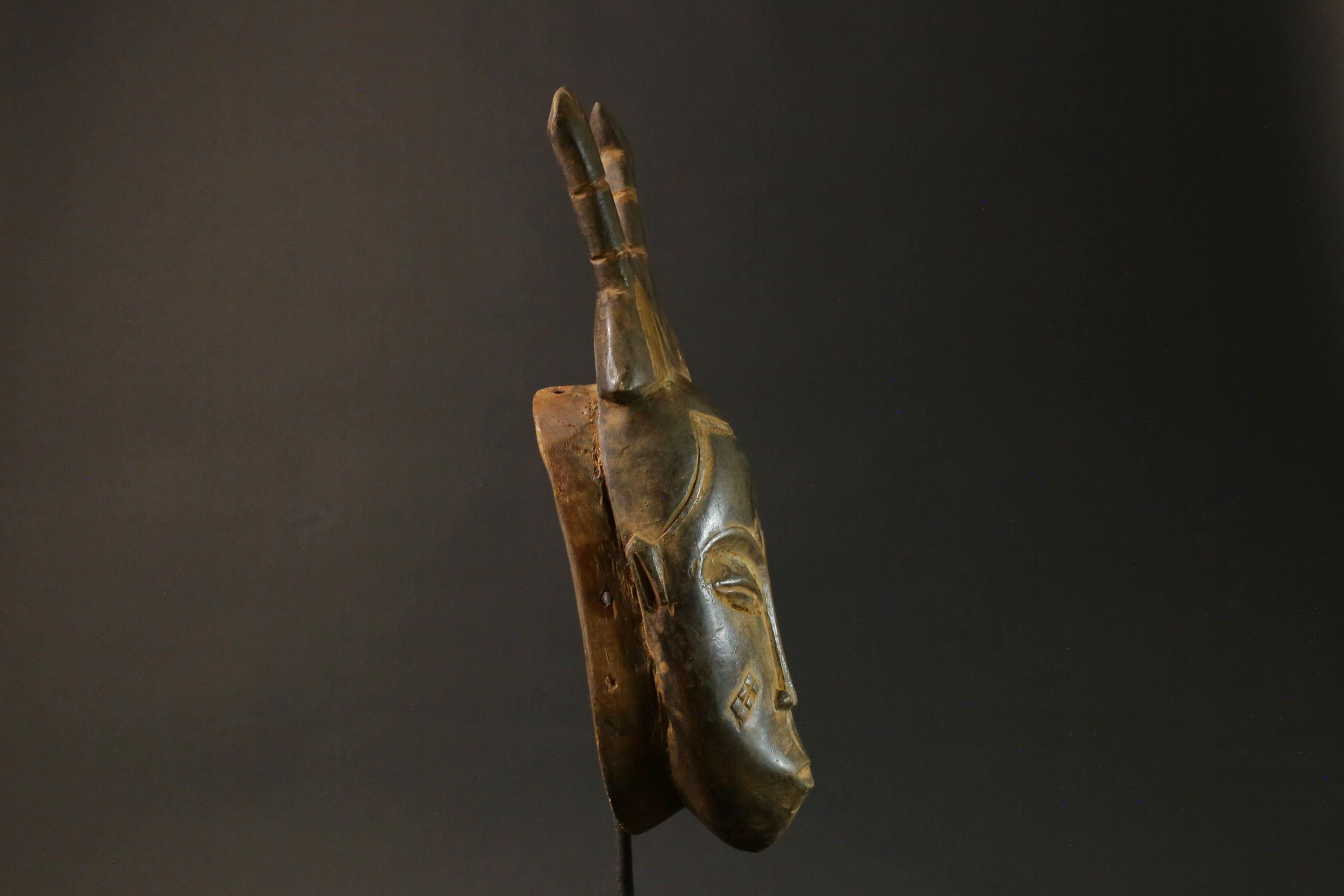 African mask Use tribal Baule Wall Hanging Primitive Art Collectibles Masks for wall-7634