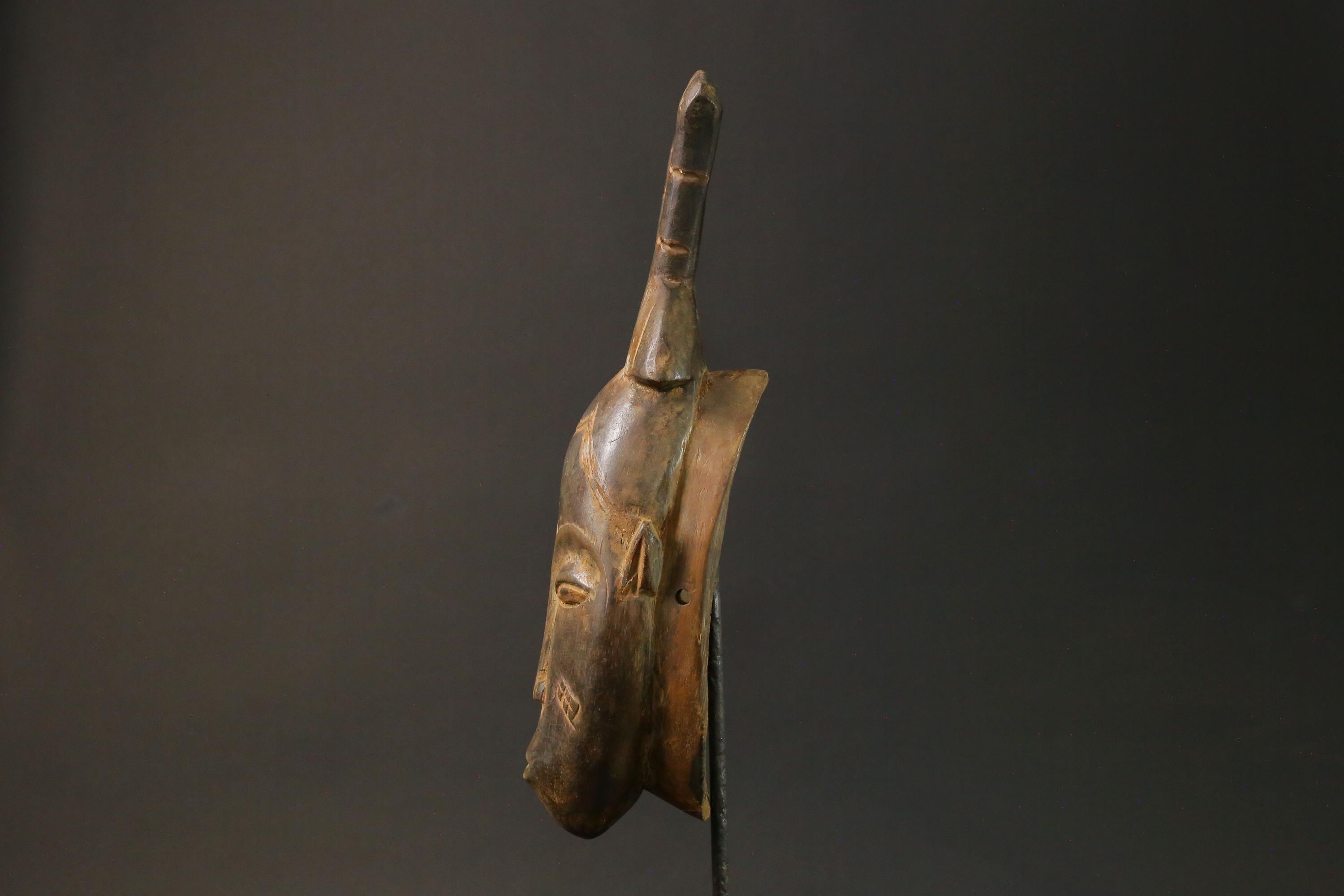 African mask Use tribal Baule Wall Hanging Primitive Art Collectibles Masks for wall-7634