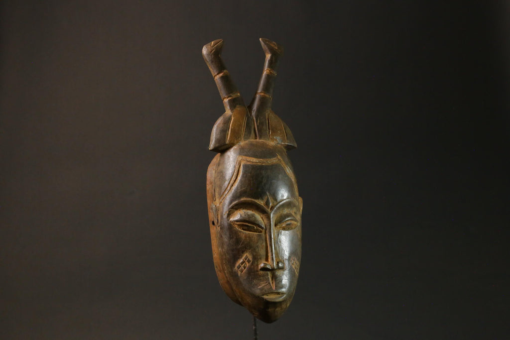 African mask Use tribal Baule Wall Hanging Primitive Art Collectibles Masks for wall-7634