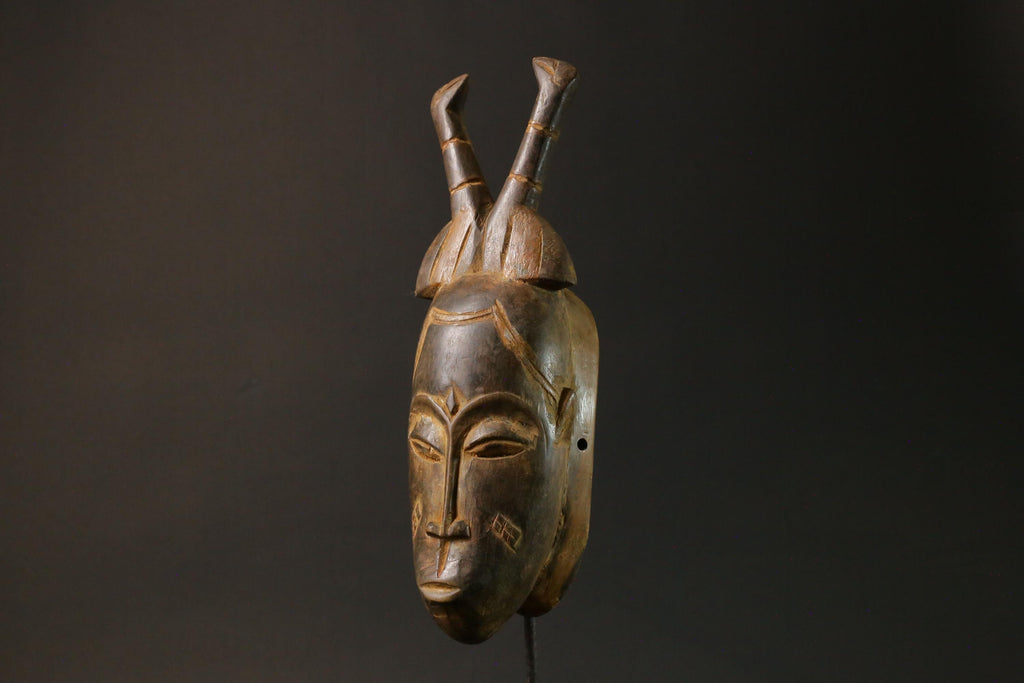 African mask Use tribal Baule Wall Hanging Primitive Art Collectibles Masks for wall-7634
