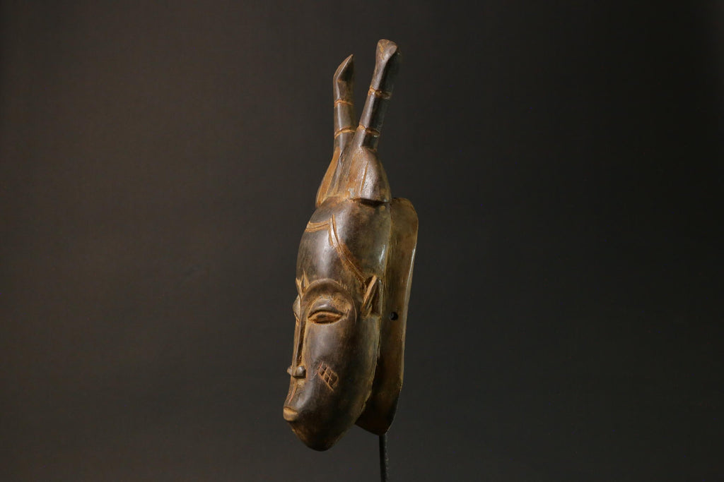 African mask Use tribal Baule Wall Hanging Primitive Art Collectibles Masks for wall-7634