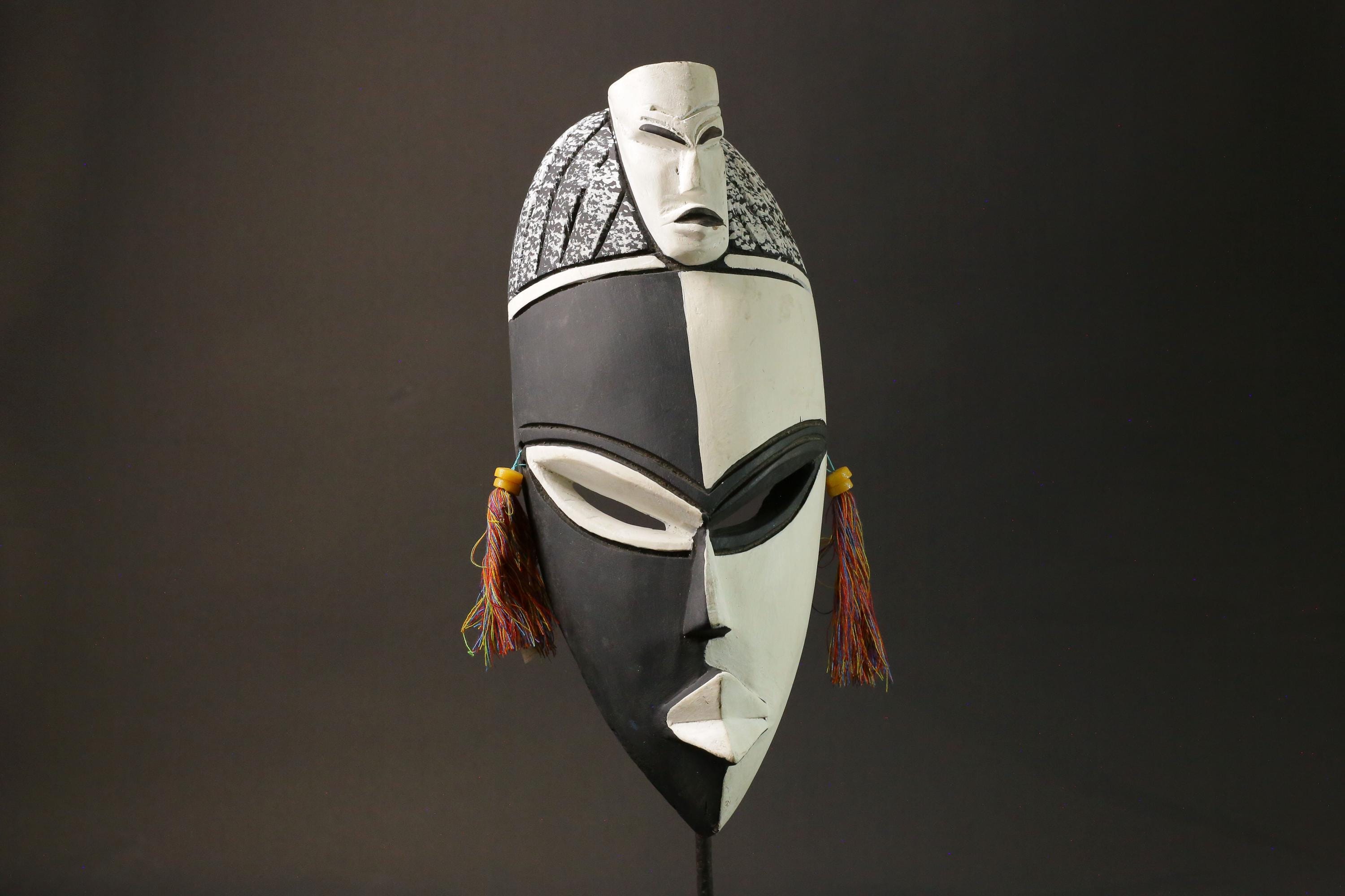 African mask wood Ghana real figure vintage Home Décor masks for wall -6096