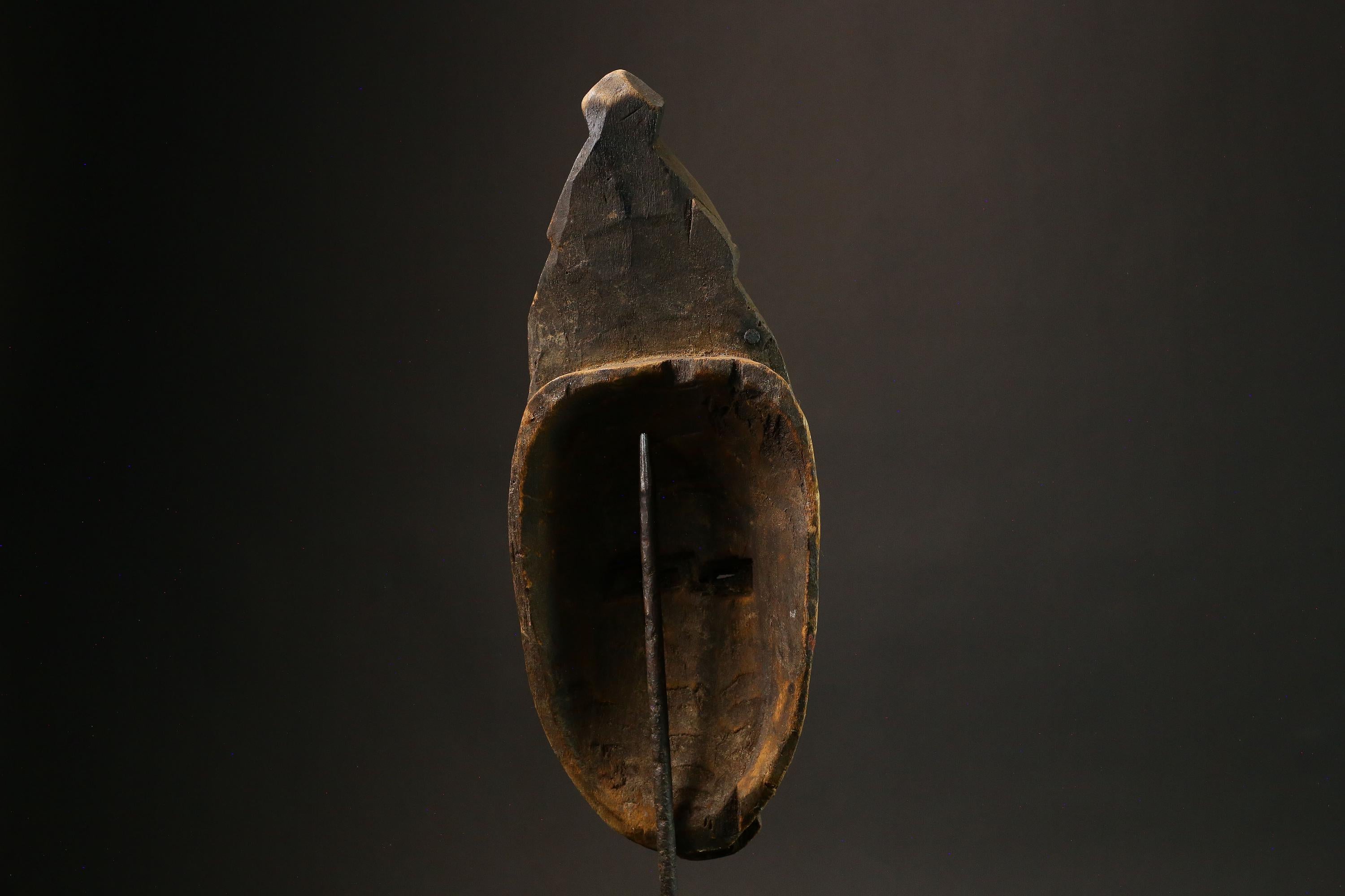 African Baule Zaouli Mask Handcrafted Unique Primitive Wall Hanging Art Piece Decorative Collectible Home Decor Cultural Heritage Art 7833