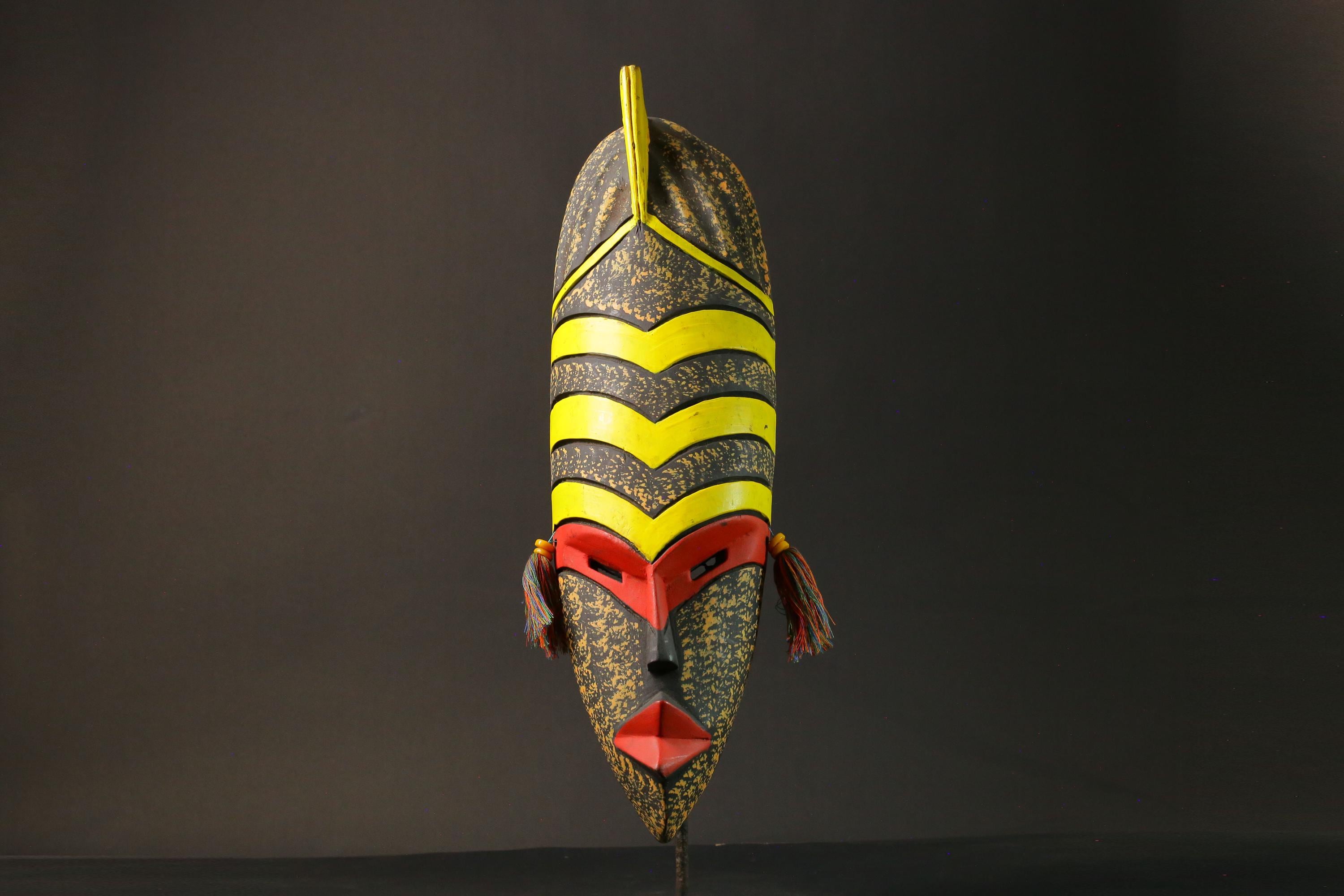 African Tribal Wood masks Hand Carved Ghana Mask Primitive zebra Masks for wall-7566