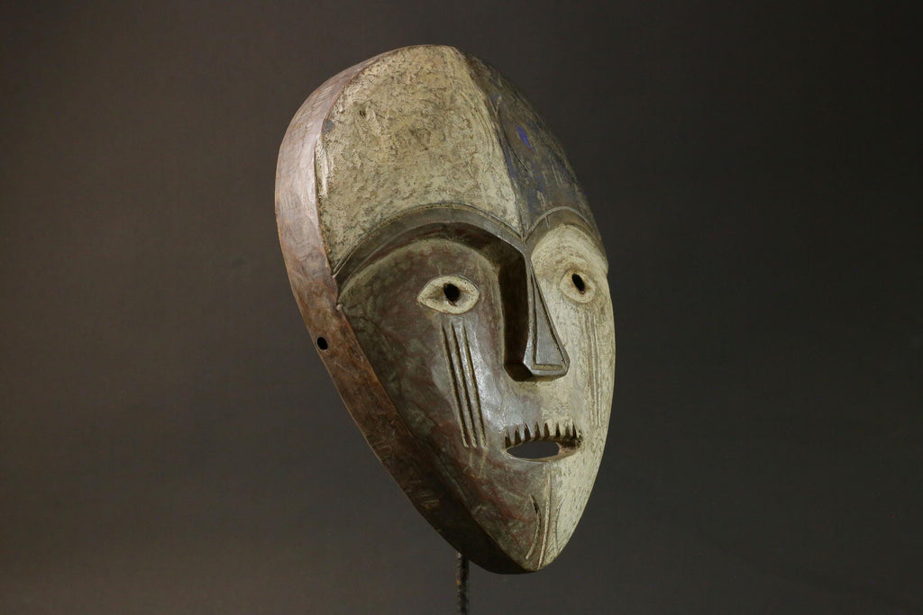 african wood mask antiques Dem Lega Wall Hanging Primitive Art Collectibles-7615