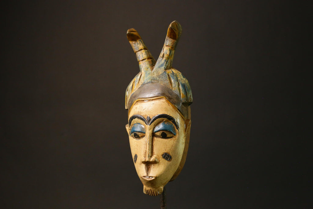 African Tribal Guro Face Mask Unique Hand-Carved Wooden Wall Hanging Decor Ethnic Art Mask for Home Masks for wall-9183