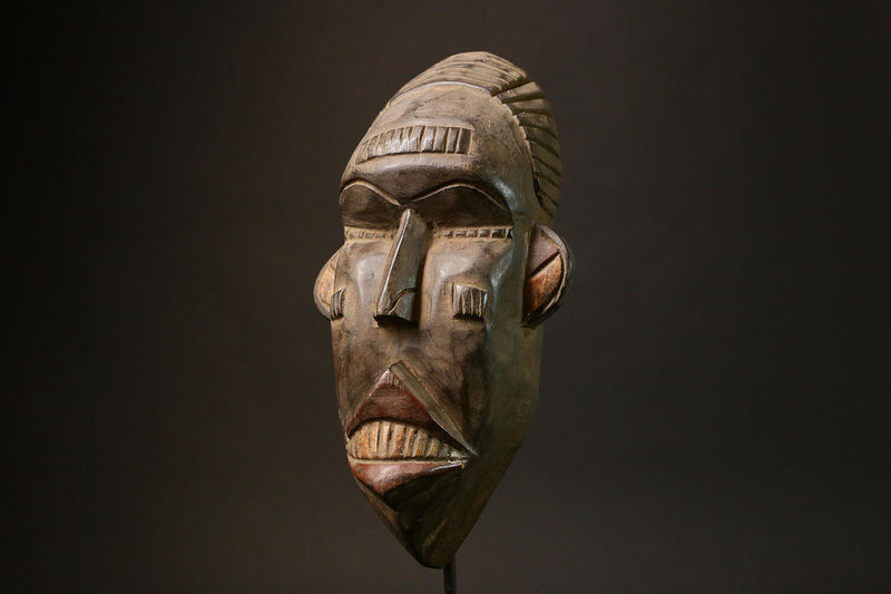 African mask Hand-Carved African Tribal Face Mask - Unique Dan Kran Wooden Wall Decor Mask for Home - Ethnic Art Piece - 2044