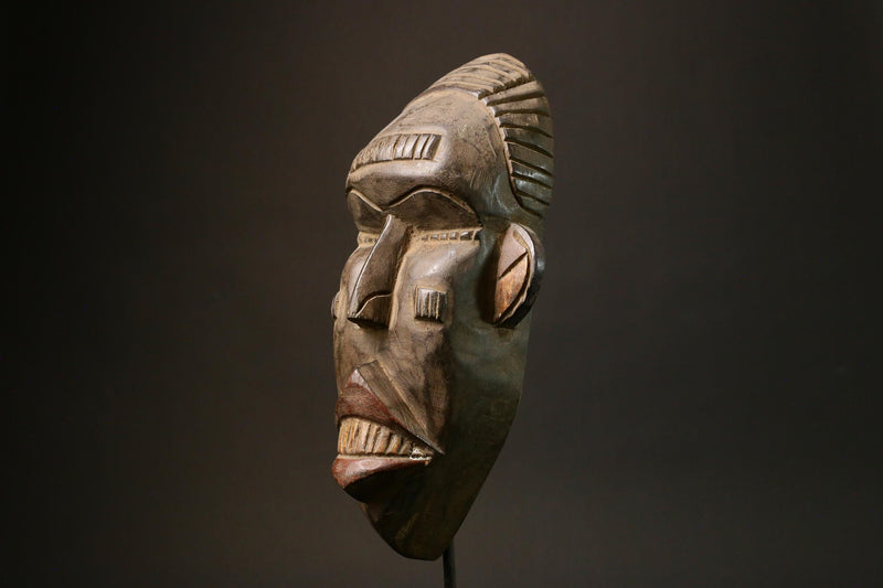 African mask Hand-Carved African Tribal Face Mask - Unique Dan Kran Wooden Wall Decor Mask for Home - Ethnic Art Piece - 2044