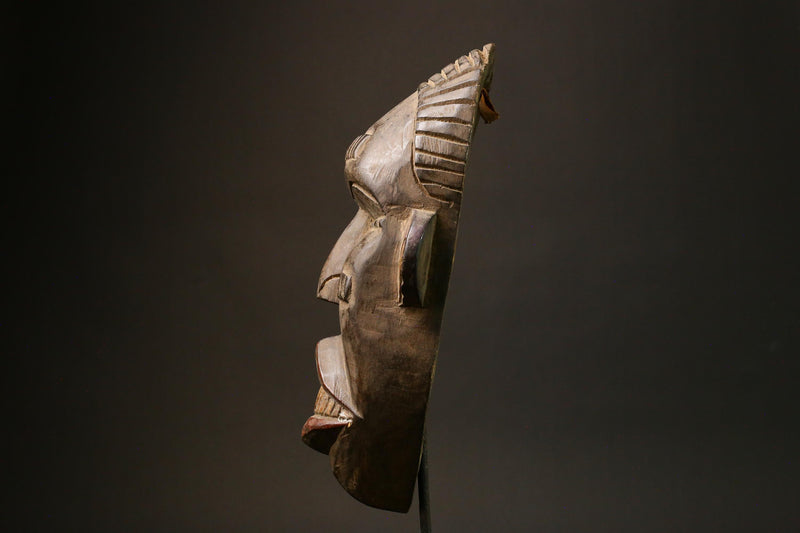 African mask Hand-Carved African Tribal Face Mask - Unique Dan Kran Wooden Wall Decor Mask for Home - Ethnic Art Piece - 2044