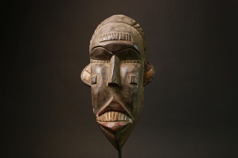 African mask Hand-Carved African Tribal Face Mask - Unique Dan Kran Wooden Wall Decor Mask for Home - Ethnic Art Piece - 2044