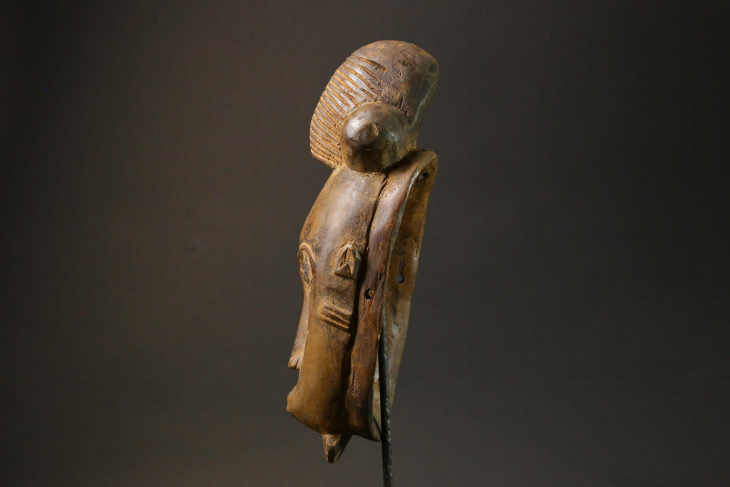 African mask antiques Baule Art Face Vintage Wood Carved Guru Masks for wall-7630