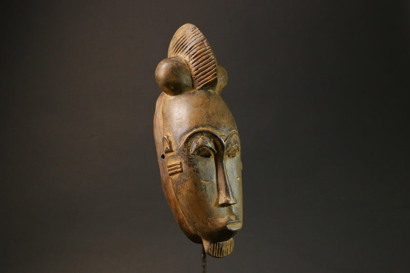 African mask antiques Baule Art Face Vintage Wood Carved Guru Masks for wall-7630