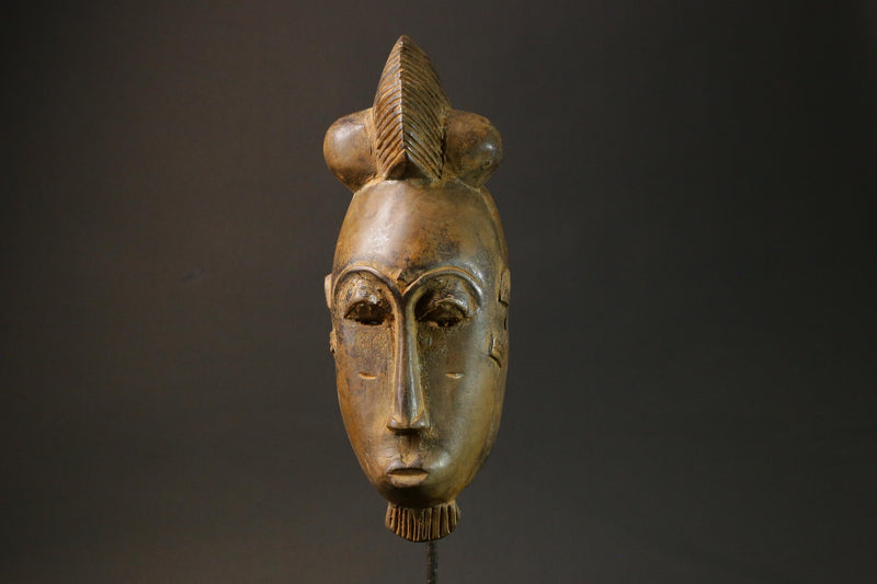 African mask antiques Baule Art Face Vintage Wood Carved Guru Masks for wall-7630