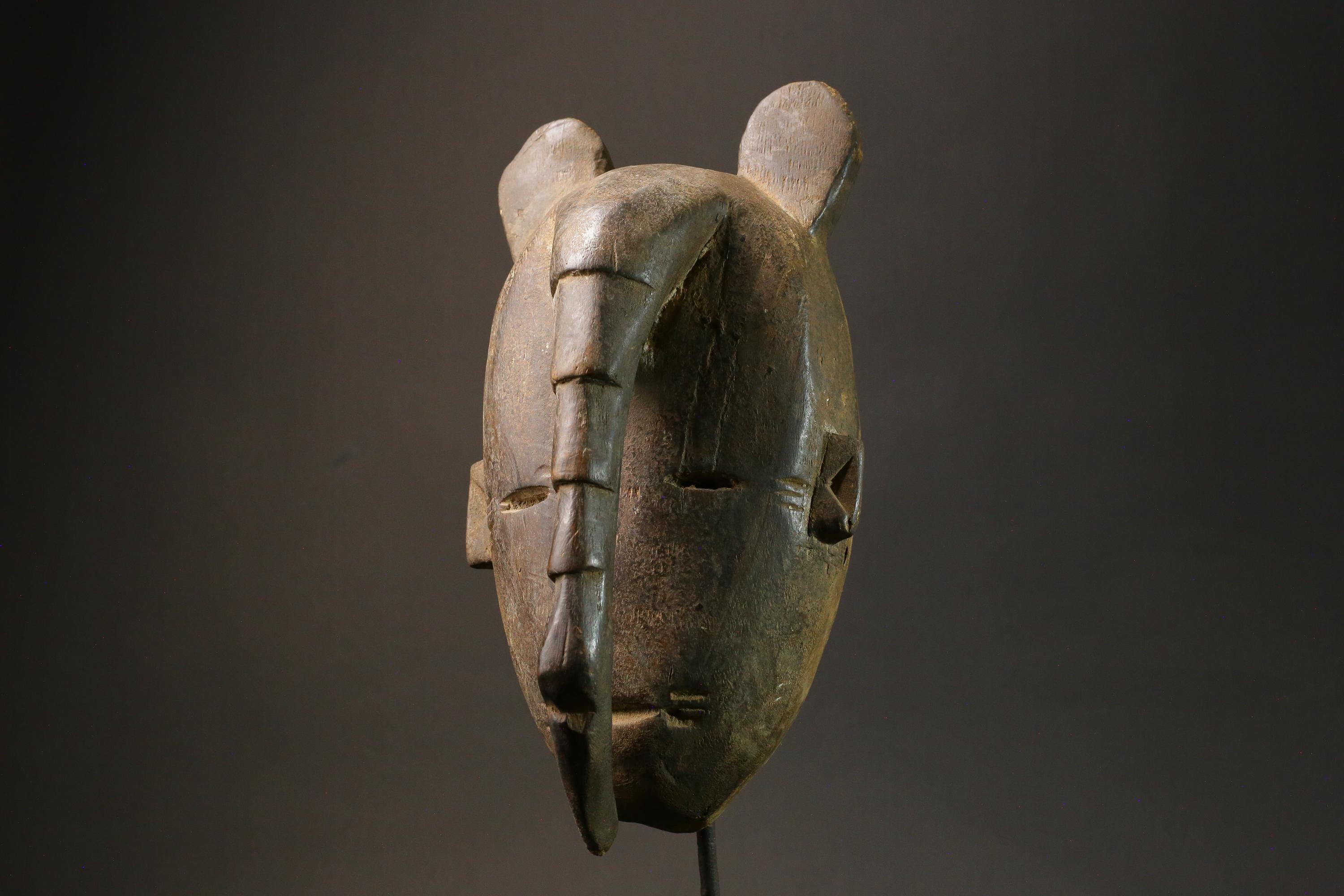 African Mask Antiques Yoruba Tribal Face Vintage Beautiful Mask Wood Guro Masks for wall-7580